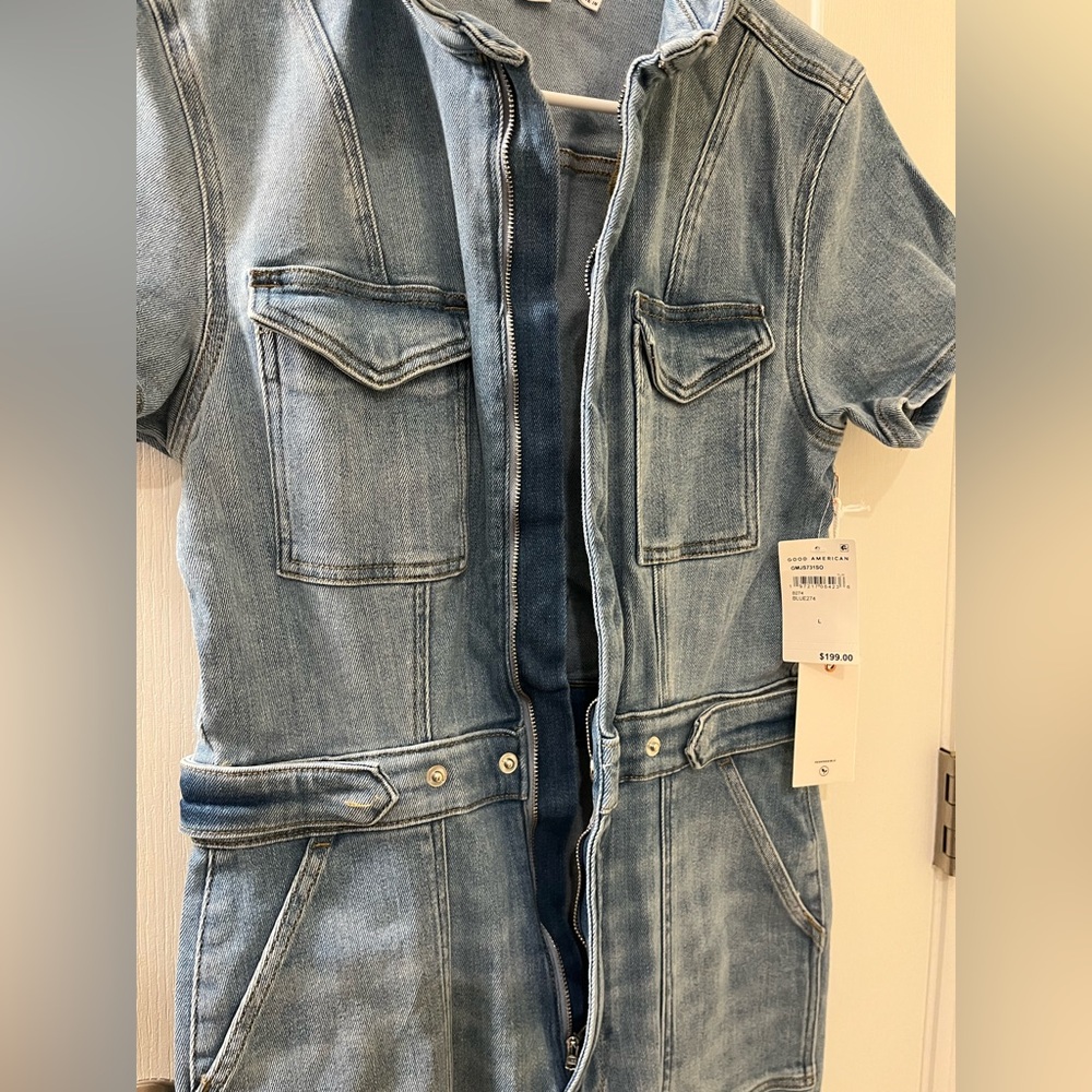 ๐ Good American Jumpsuit Denim Fit For Success Size Large - Picture 5 of 16